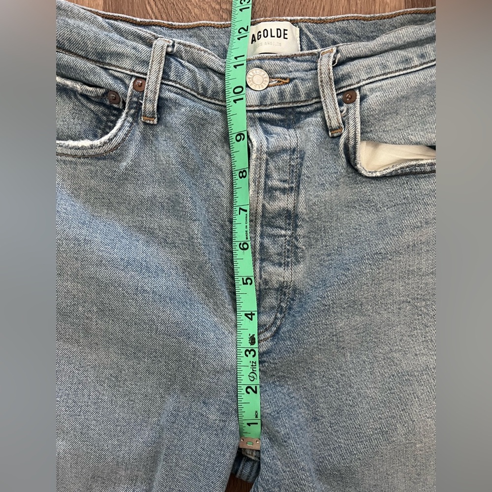 Agolde Light Blue Denim Straight Fit Jeans - Picture 12 of 12